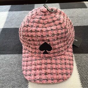 Kate Spade Pink Tweed Baseball Cap